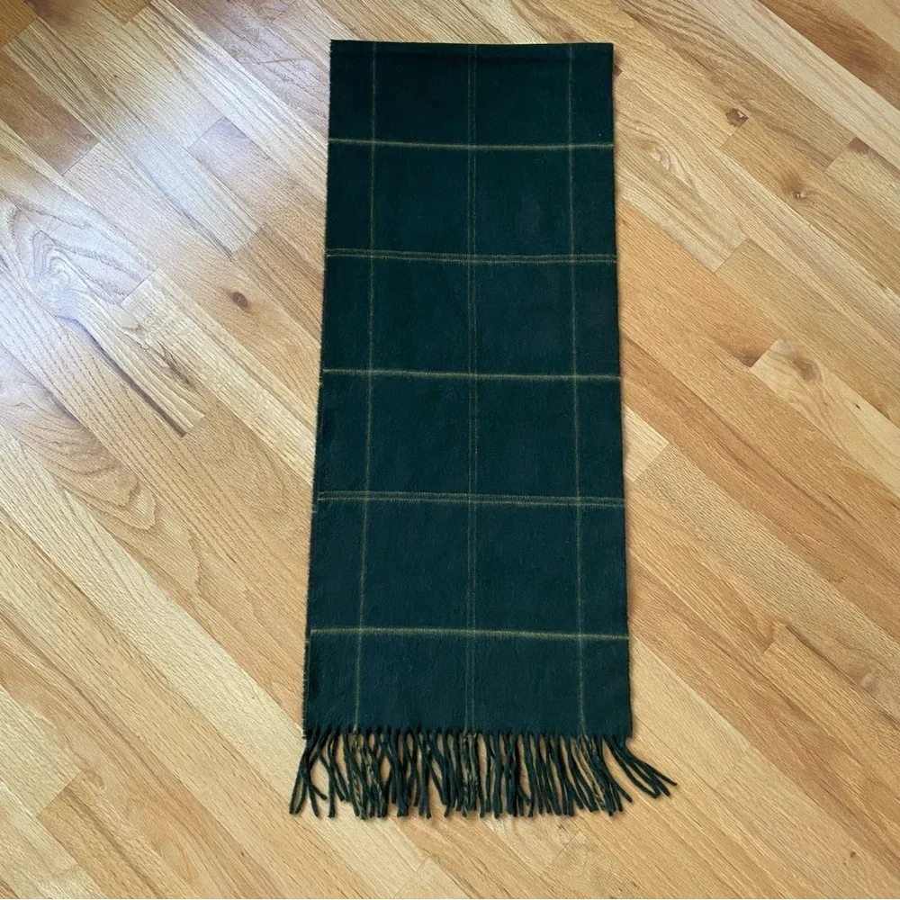 Nordstrom Cashmere Plaid Scarf in Green and Yellow